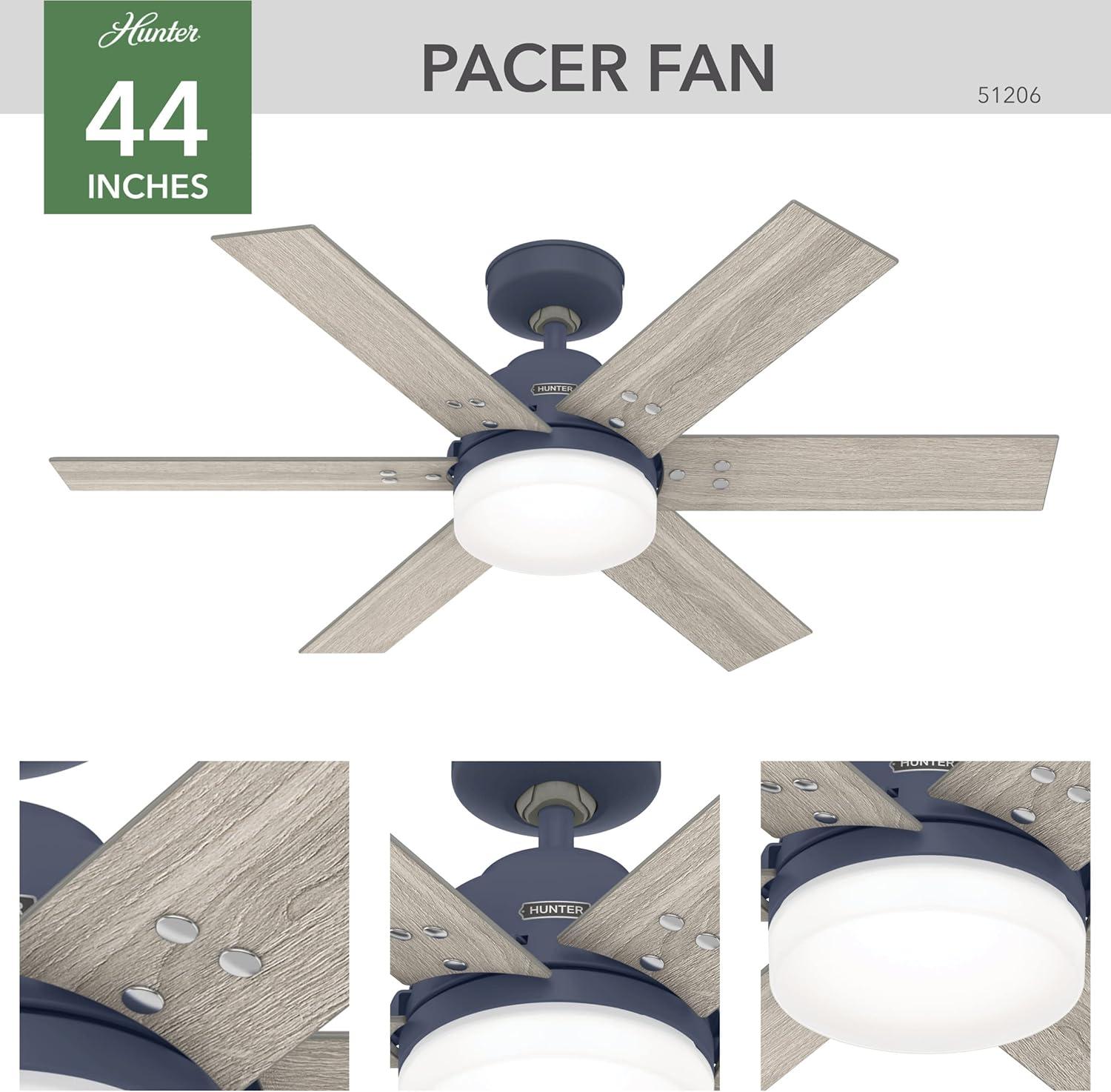 44" Pacer 6 - Blade Ceiling Fan with Lights and Remote