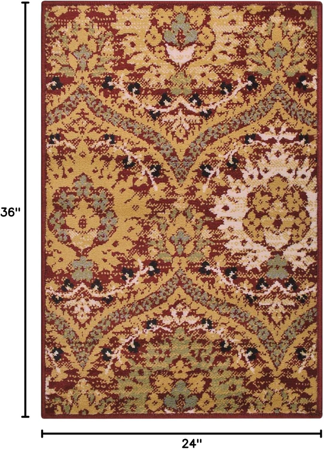 Superior Augusta Oriental Indoor Area Rug, 2' x 3', Red