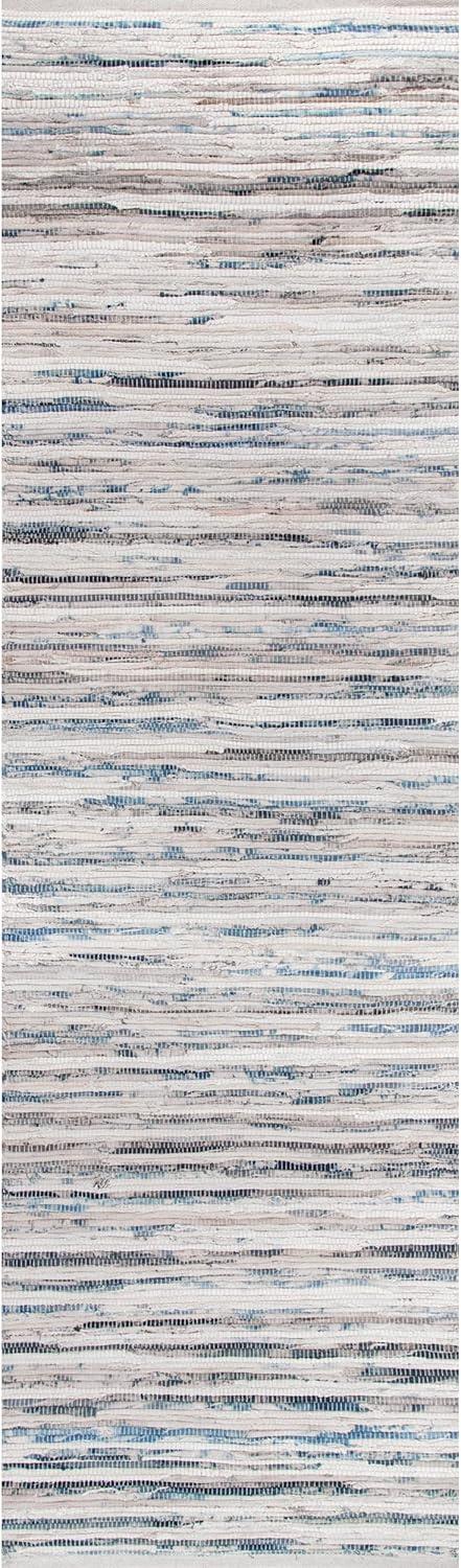 Nuloom Maile Cotton Kitchen Runner Indoor Area Rug - Hallway, Entryway, 2' 6" x 8', Blue