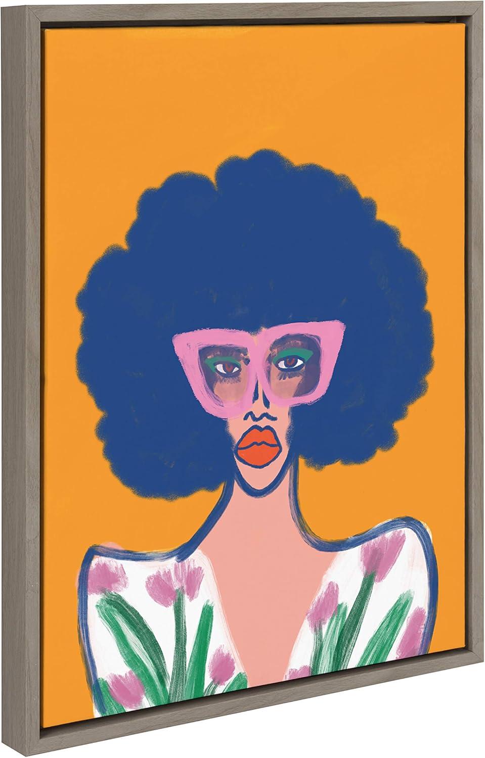 18" x 24" Sylvie Springtime Fierceness Framed Canvas by Kendra Dandy: Modern Decor, Vertical Orientation - Kate & Laurel