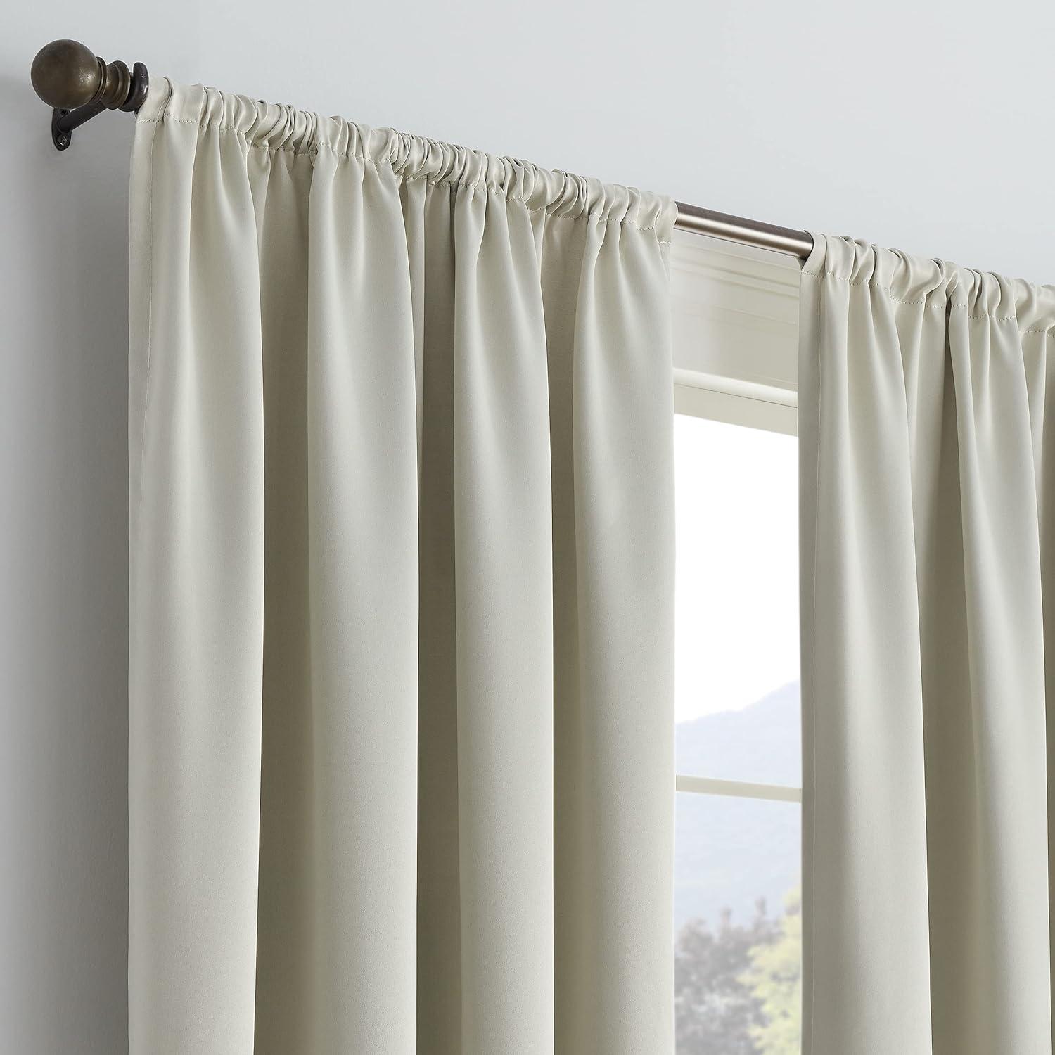 Eclipse Traditional Rod Pocket Room Darkening Curtain Panel, 54" x 54"