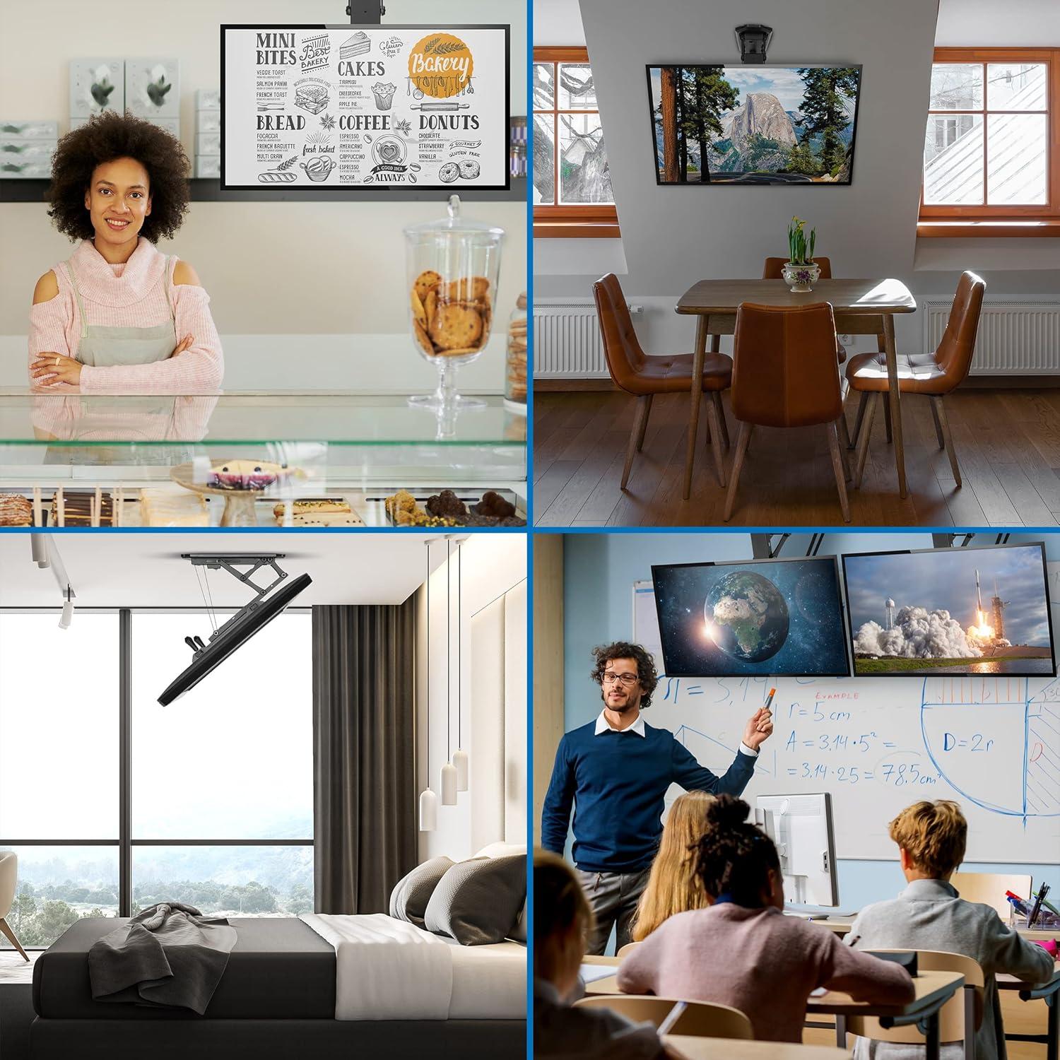 Mount-it Mount-It Black Motorized Ceiling Mount for Screens Holds up to 77 Lb. lbs