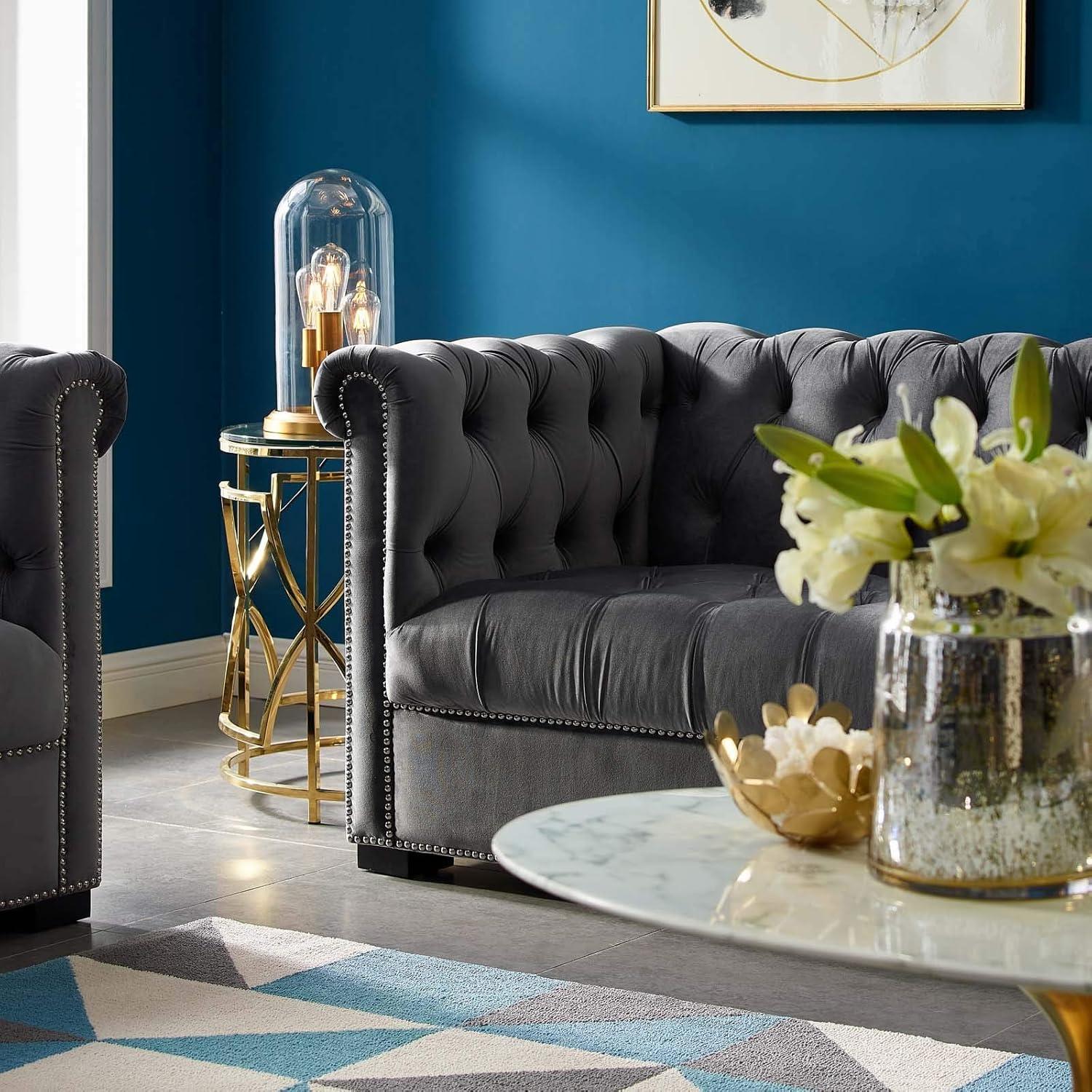 Modway Heritage Velvet Upholstered Sofa, Multiple Colors