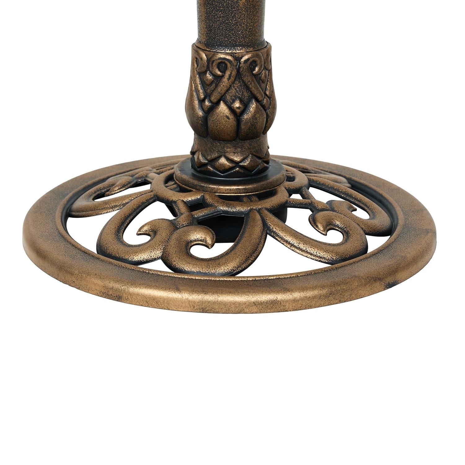 Alpine 41"H Solar Birdbath with Birds and LED Light for Garden