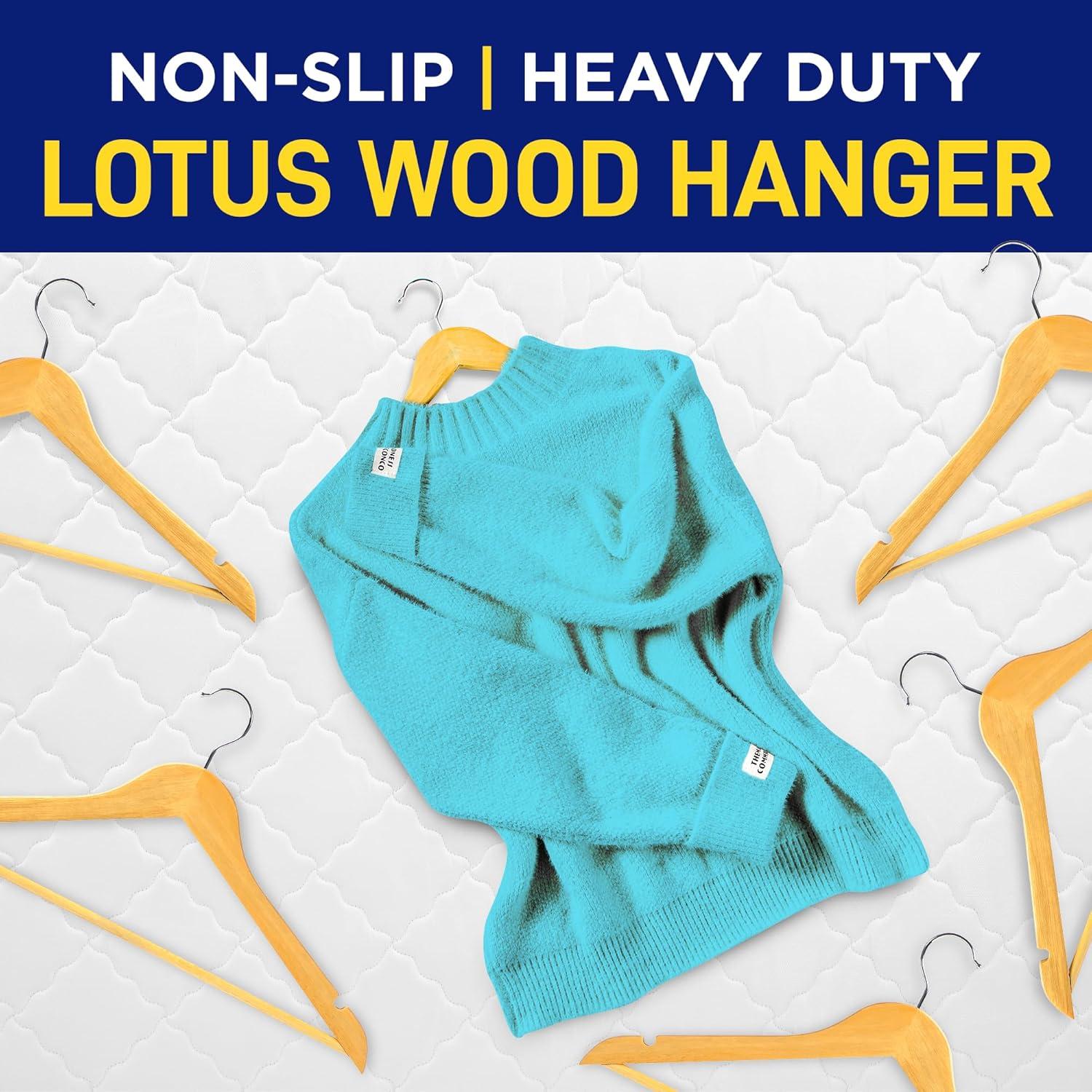 Lifemaster Tough Long Lasting Solid Maple Wooden Clothes Hangers