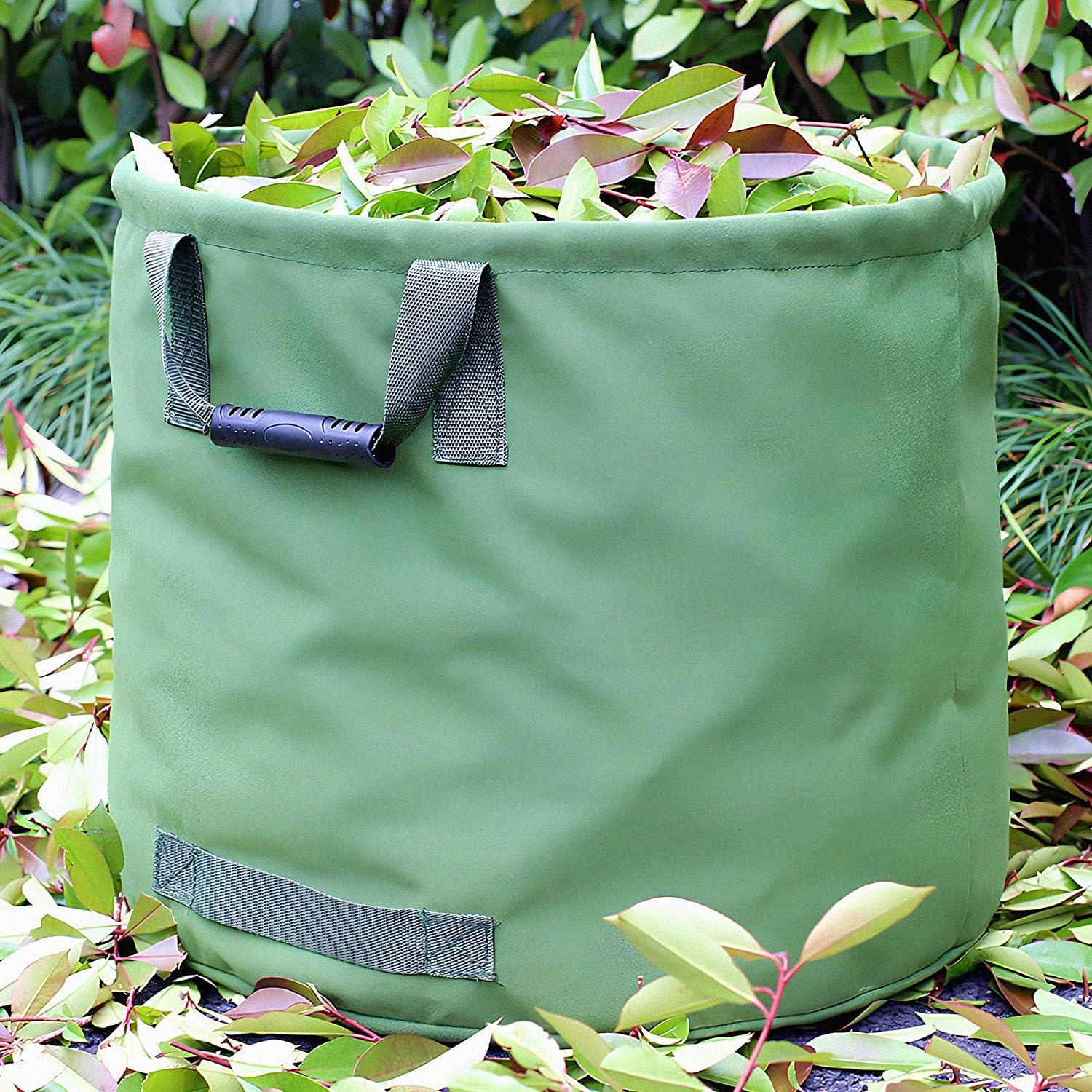 ELK 33-Gallon Multipurpose Garden Leaf Waste Bag - Durable Canvas for Yard Cleaning, Harvesting, and Storage - Heavy Duty with Rubber Handles and PVC Elastic Bone