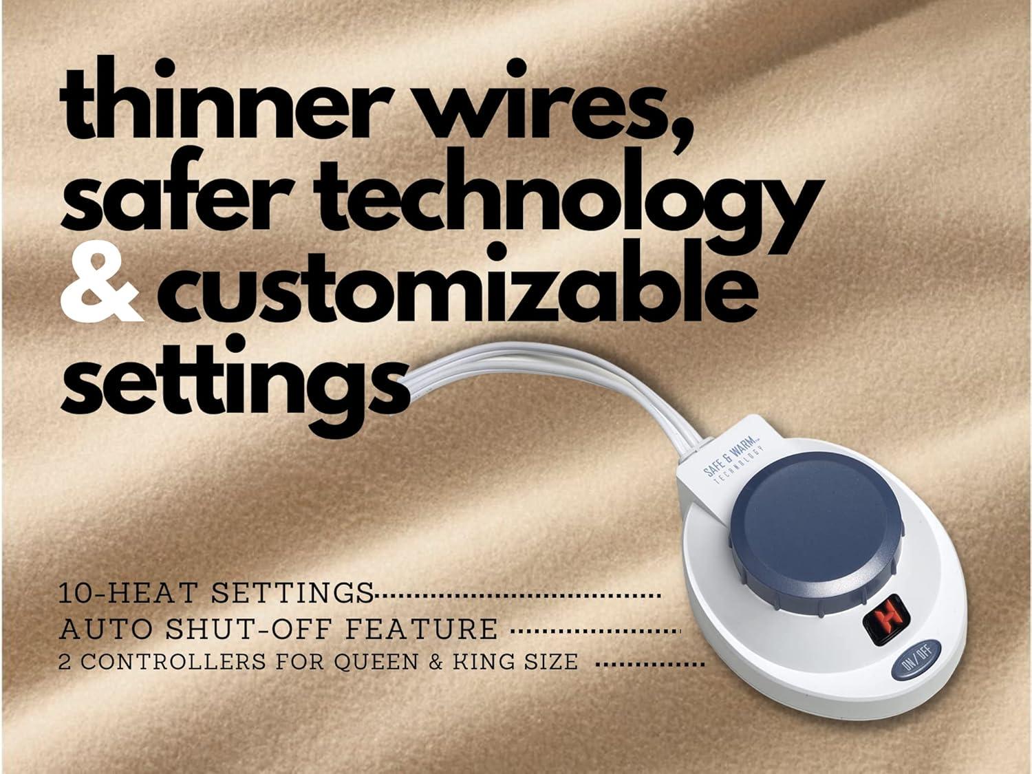 Swift Home Softheat Polyester Microfleece Low-Voltage Heated Electric Blanket