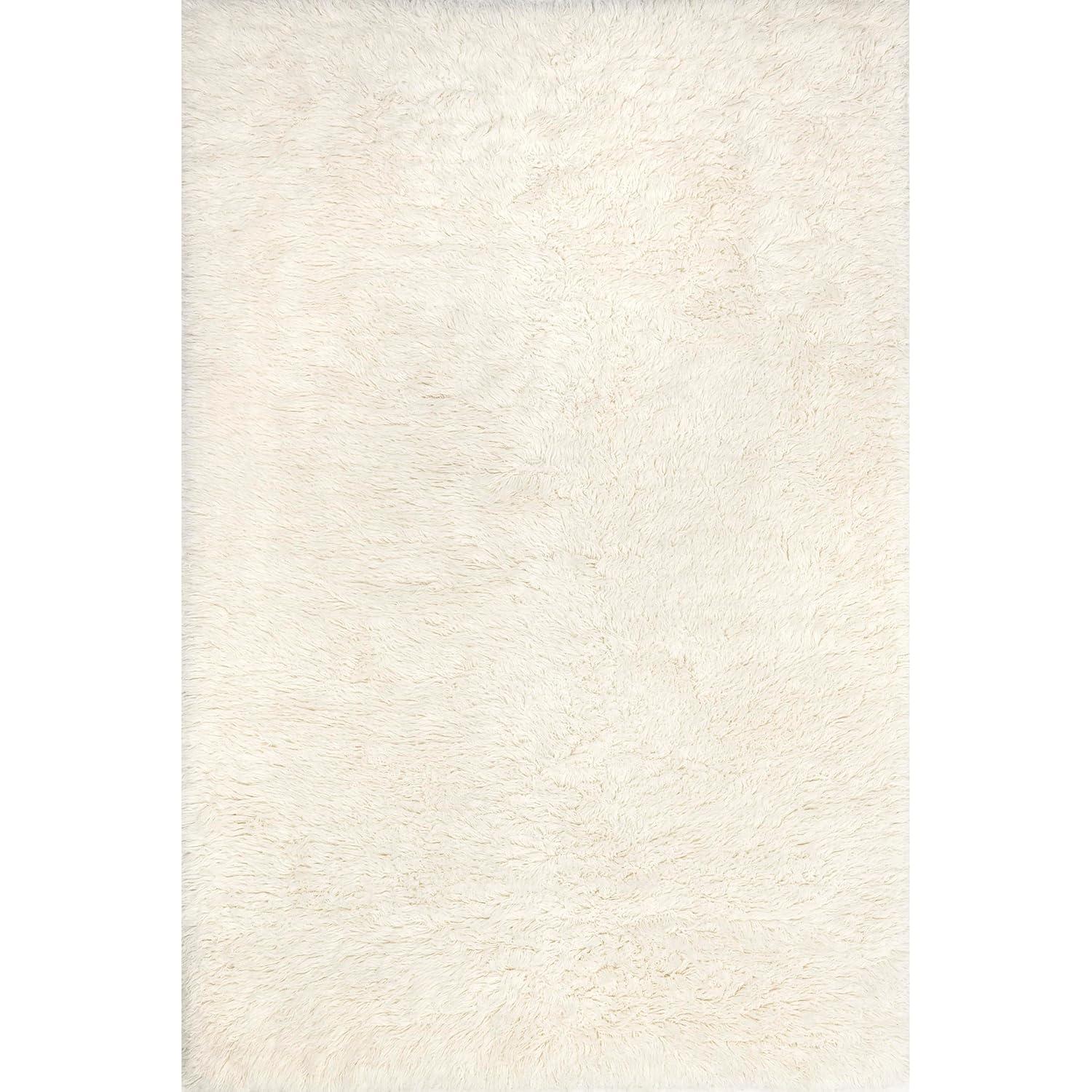 nuLOOM 8'x10' Elena Greek Flokati Shag Area Rug Cream: High Pile Wool, Solid Tufted Indoor Rug, No Backing