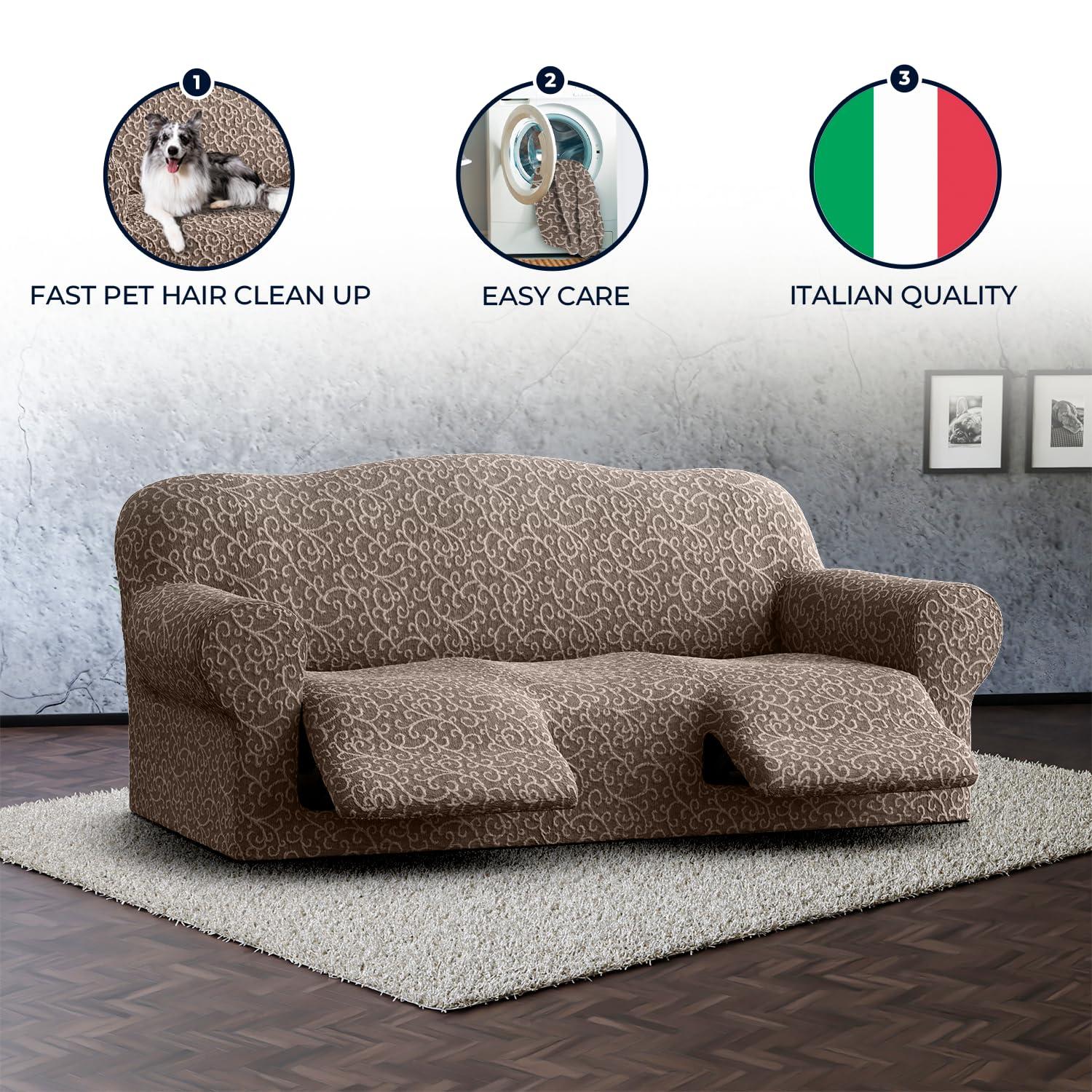 Stretchy Slipcover for Recliner 3-seater Sofa - Premium Quality & Style - Jacquard Collection