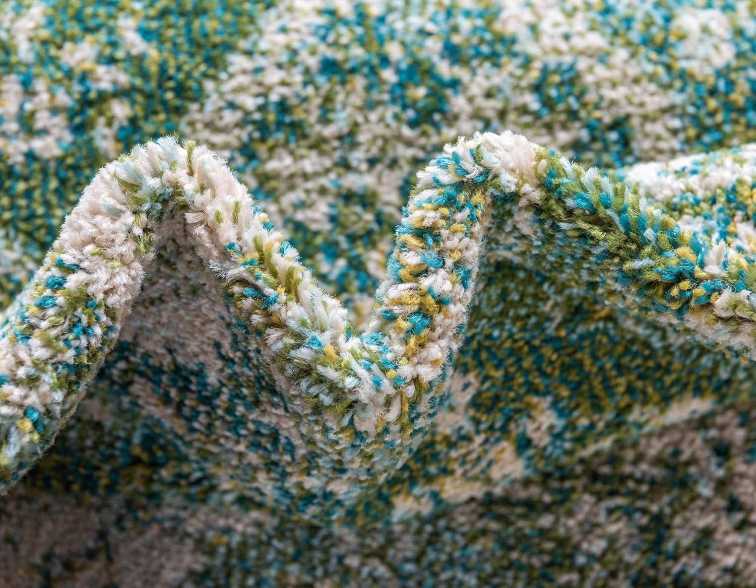 Unique Loom Penrose Collection Area Rug - Blake (2'  x 6' 1" Runner Green/Beige)