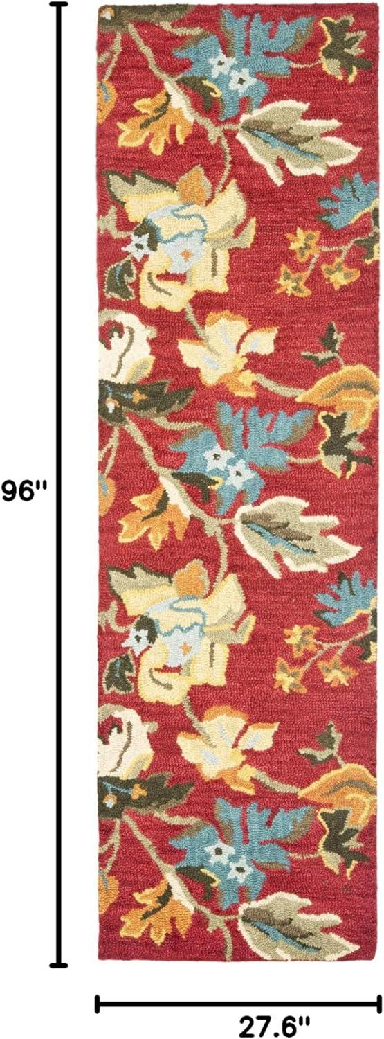 Blossom BLM672 Hand Hooked Area Rug - Red/Multi - 8'x10' - Safavieh.