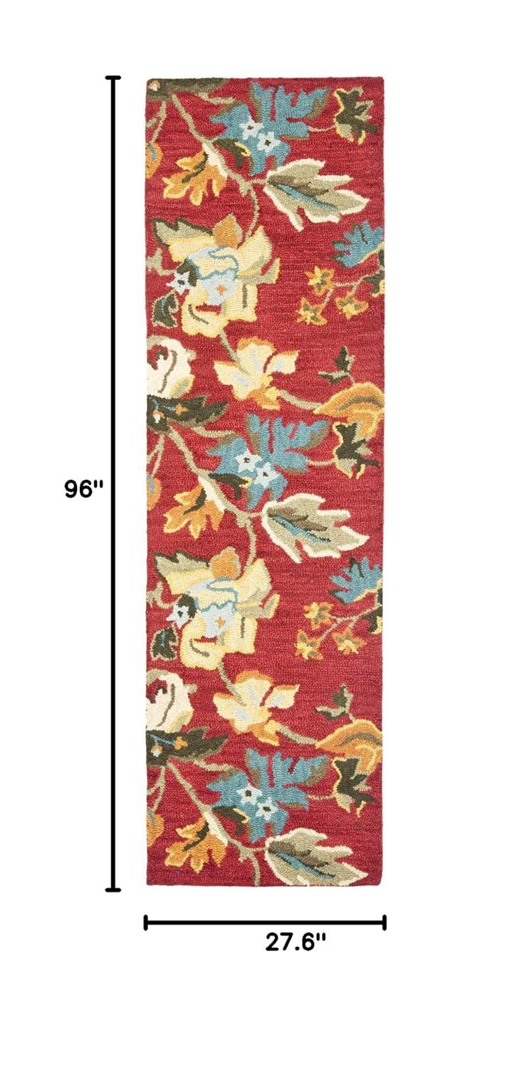 Blossom BLM672 Hand Hooked Area Rug - Red/Multi - 8'x10' - Safavieh.