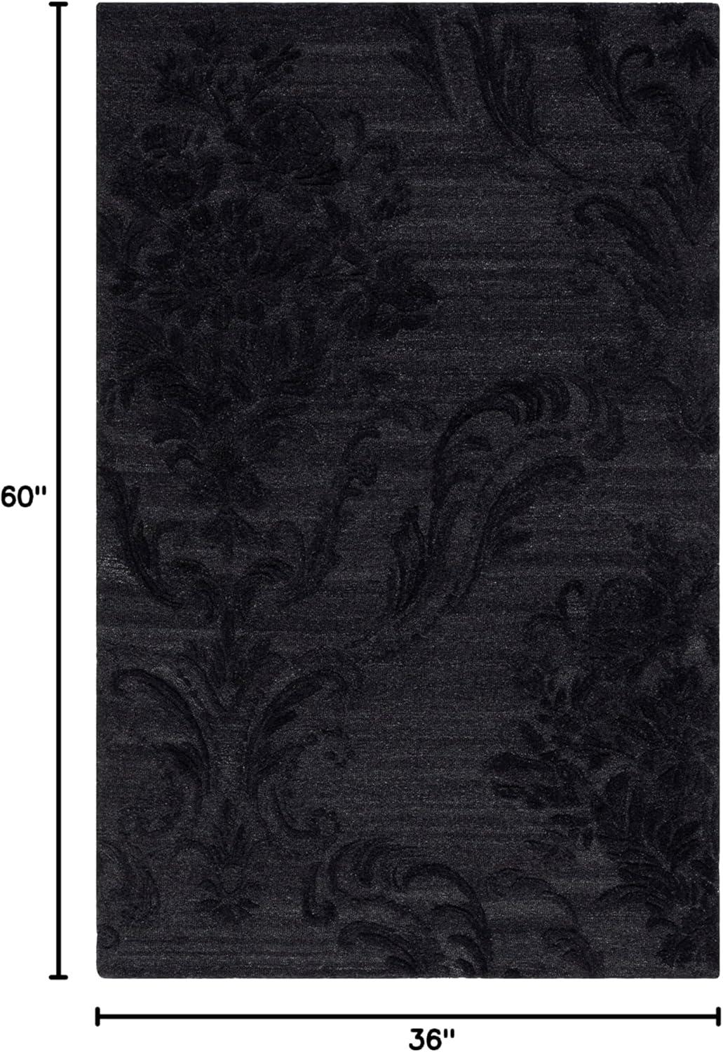 SAFAVIEH Jardin Salome Leaves Area Rug, Black, 3' x 5'