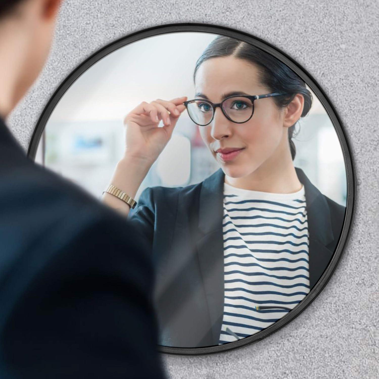 HBCY Creations Black Circle Wall Mirror 30 Inch Black Round Wall Mirror for Entryways, Washrooms, Living Rooms