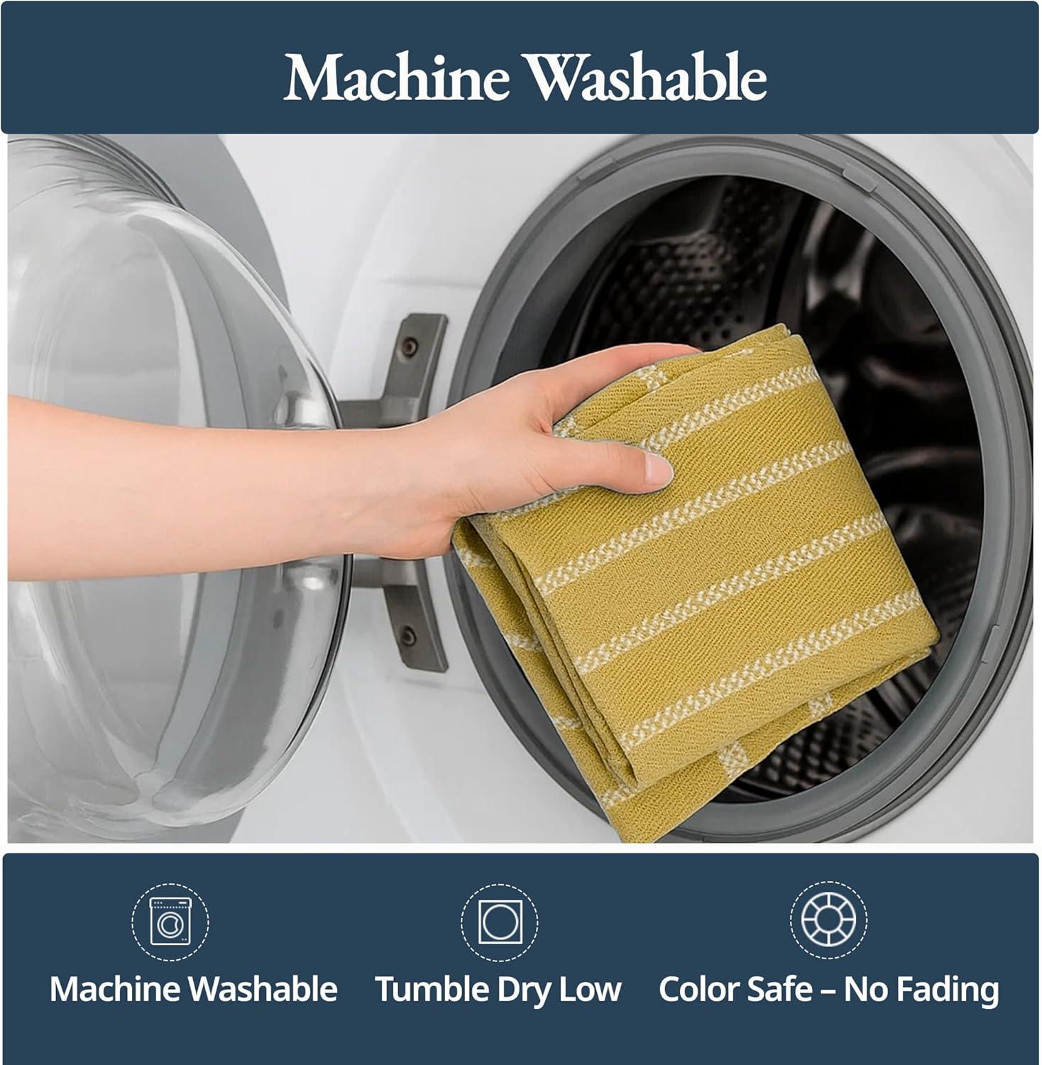 KAF Home Madison Set of 4 Absorbent, Durable and Soft Kitchen Towels | 18" x 28"  - Sunshine