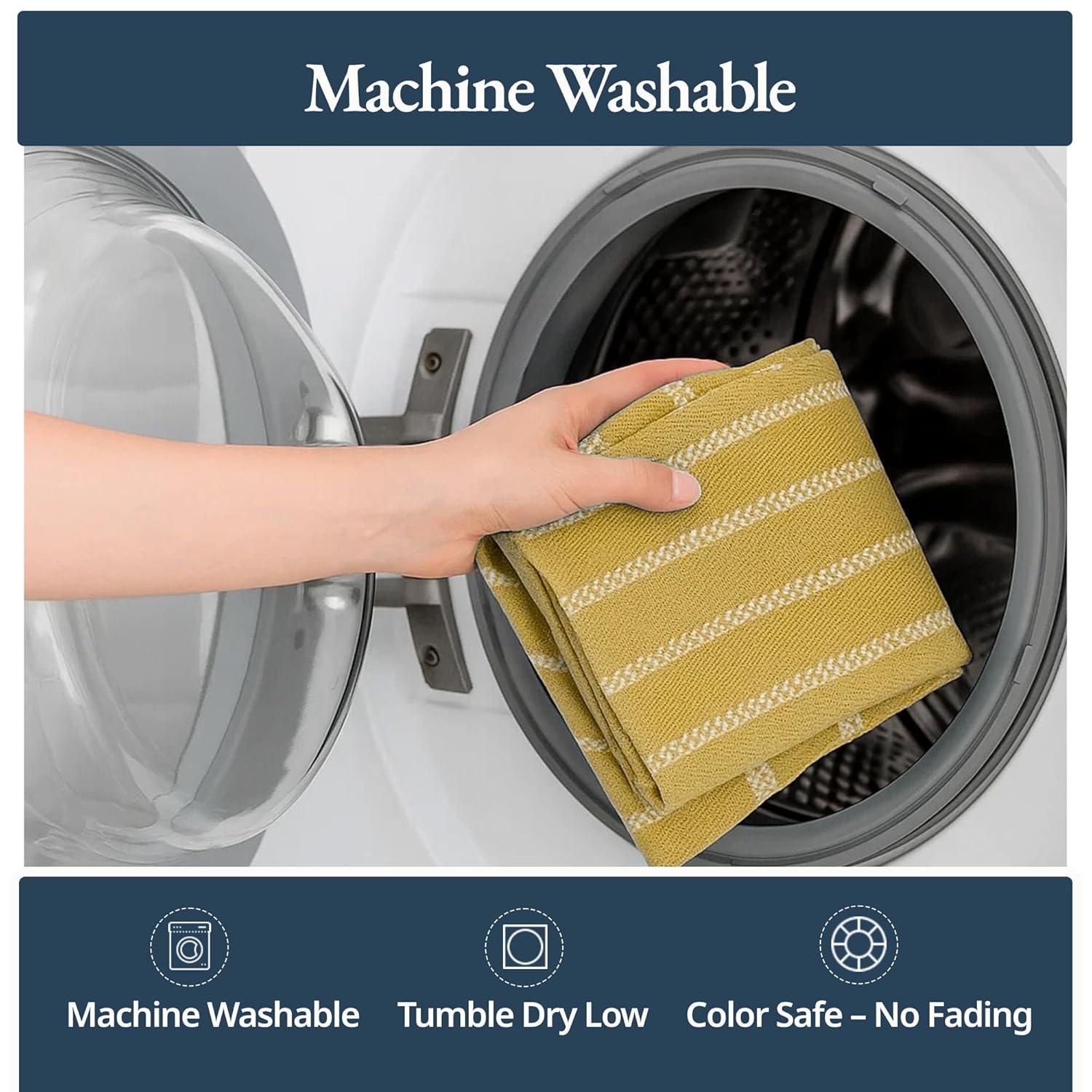 KAF Home Madison Set of 4 Absorbent, Durable and Soft Kitchen Towels | 18" x 28"  - Sunshine