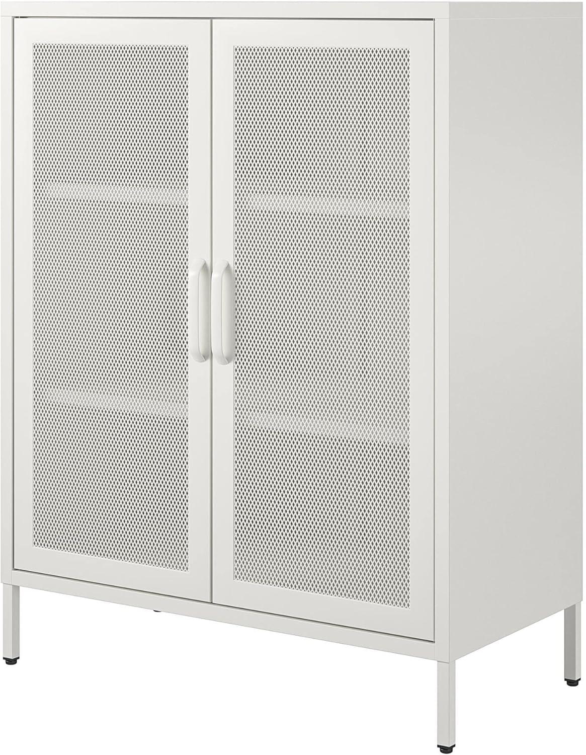 RealRooms Shadwick 2 Door Storage Cabinet-Mesh Metal Locker