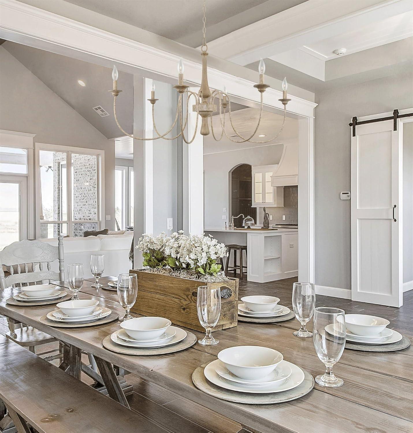 Kira Home Sherbrooke 24" 5-Light French Country Chandelier, Adjustable Height, Smoked Cedar Finish