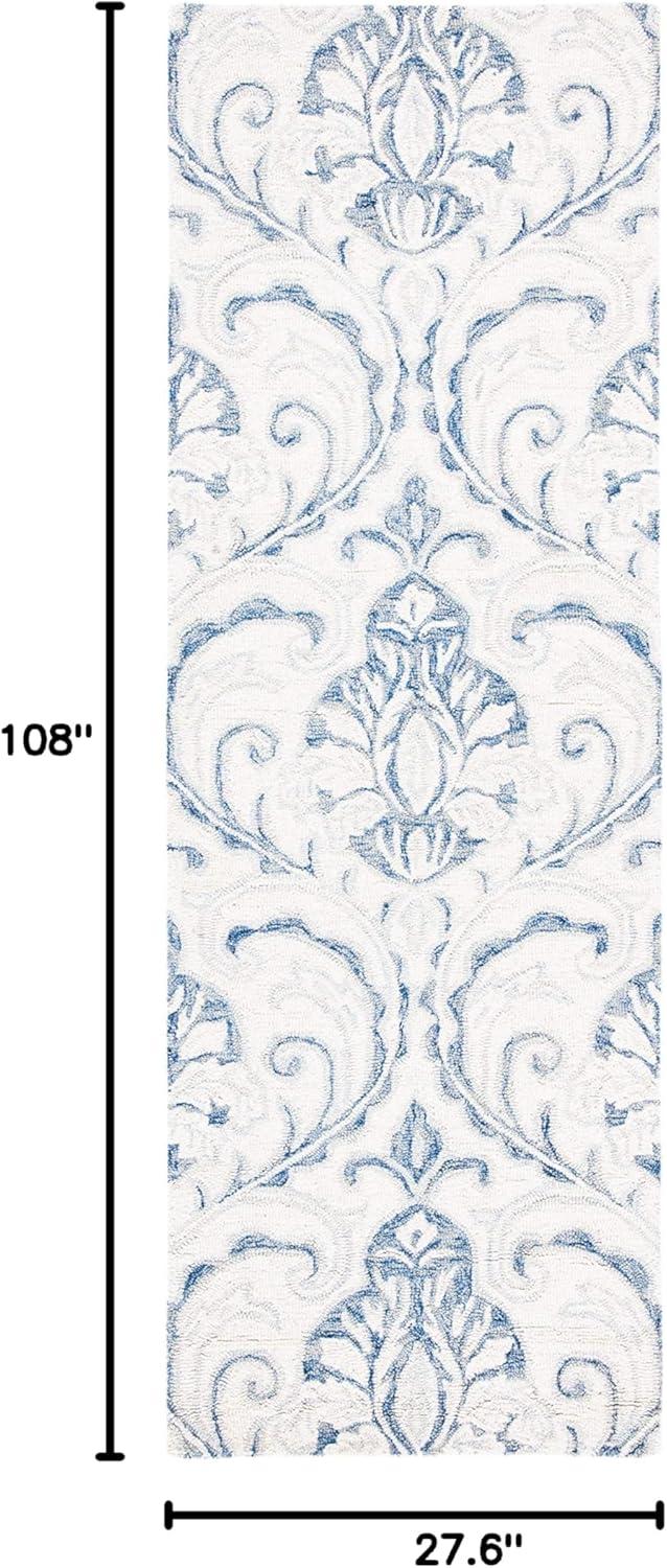Micro-Loop MLP532 Hand Tufted Runner Rug - Ivory/Blue - 2'3"x9' - Safavieh.