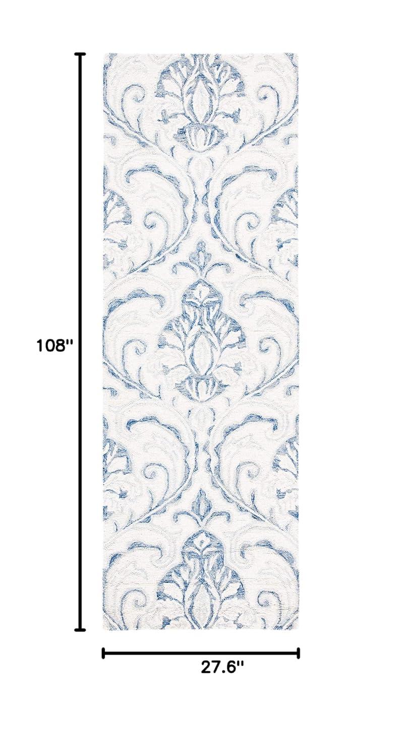 Micro-Loop MLP532 Hand Tufted Runner Rug - Ivory/Blue - 2'3"x9' - Safavieh.