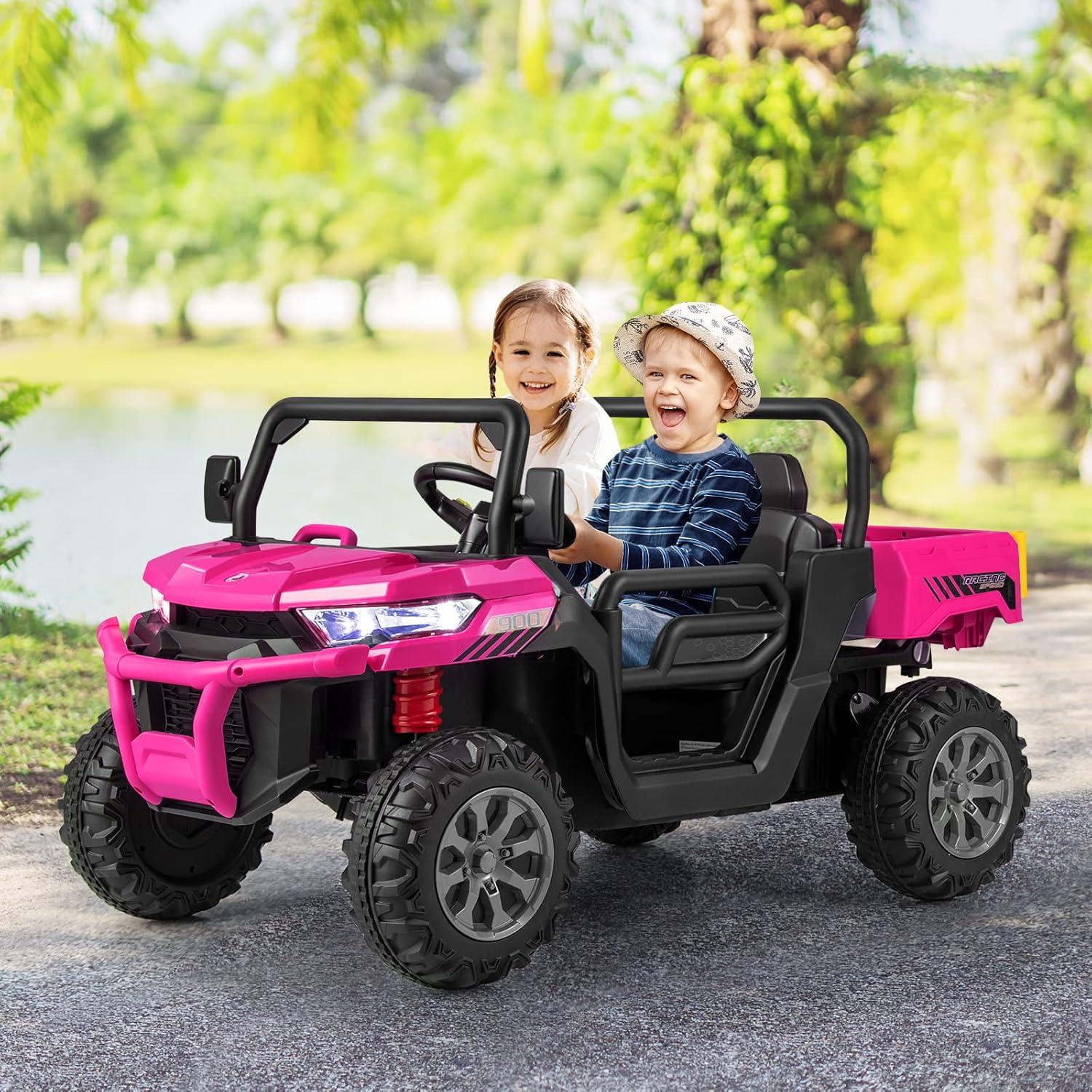 Himimi Delia Himimi 24 Voltage  Ride On Dump Truck, 2 Seater Kids UTV with Electric Dump Bed, Remote Control