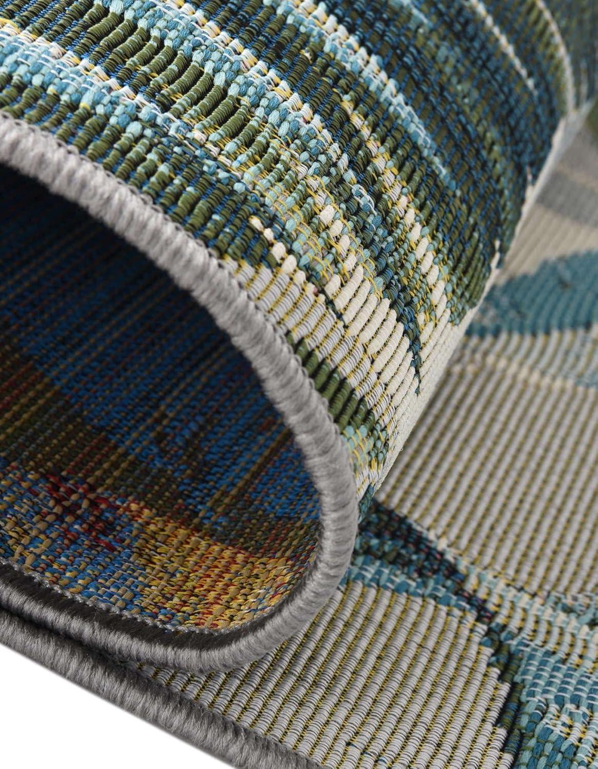 Unique Loom Outdoor Botanical Collection Area Rug - Kula (10' x 14' 1" Rectangle, Multi/ Gray)