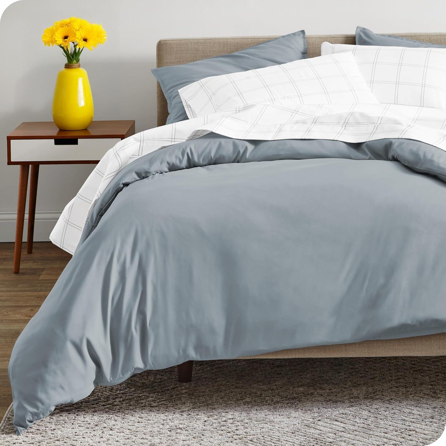 Bare Home 400 Thread Count Organic Cotton Sateen Duvet Cover Set
