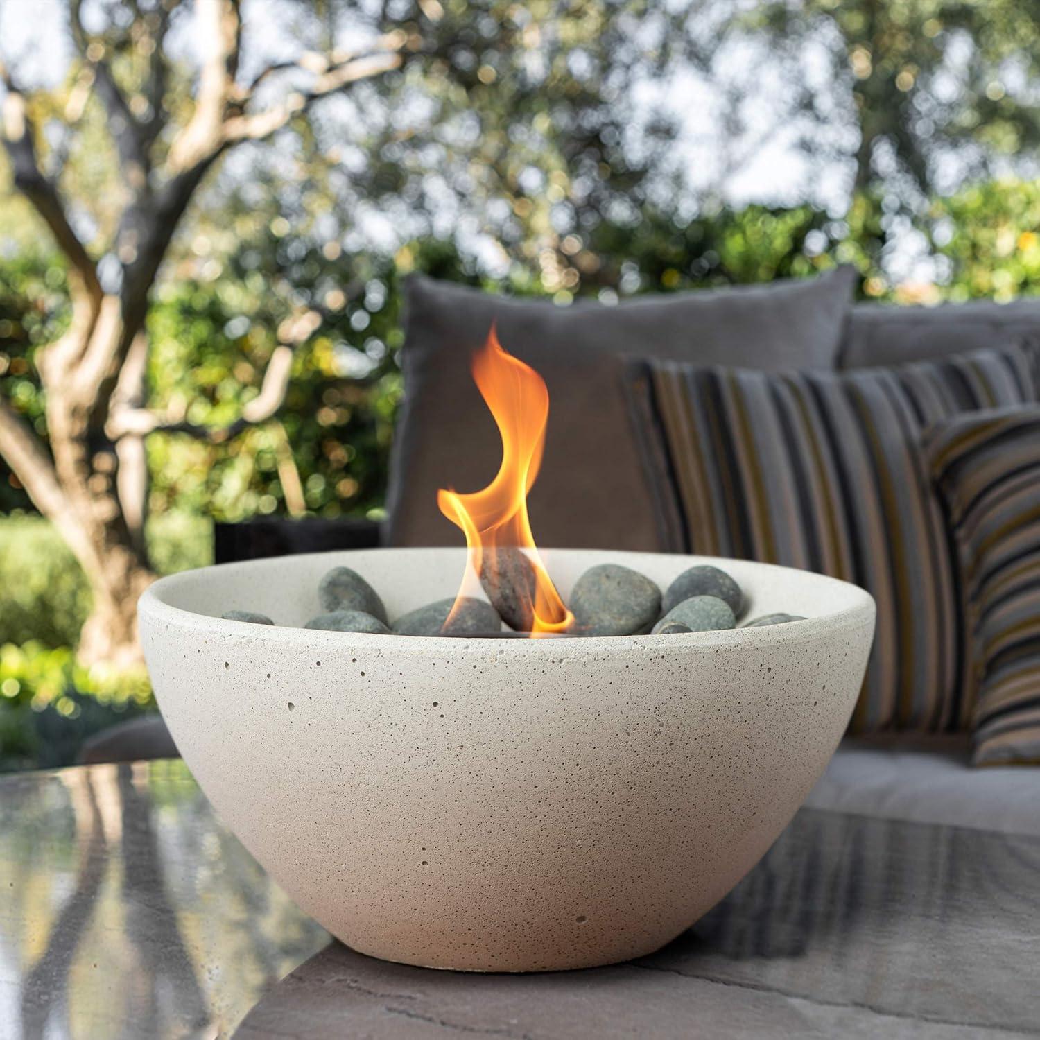 TerraFlame TerraFlame Basin Concrete Table Top Gel Fuel Fire Bowl - Indoor and Outdoor Use