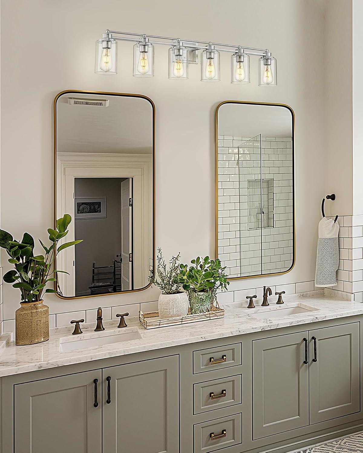 Bathroom Vanity Light, HWH 1 Light Wall Sconce Lamp Over Mirror, Farmhouse Wall Vanity Lighting in Oil-Rubbed Bronze Finish, 5HLT63B ORB