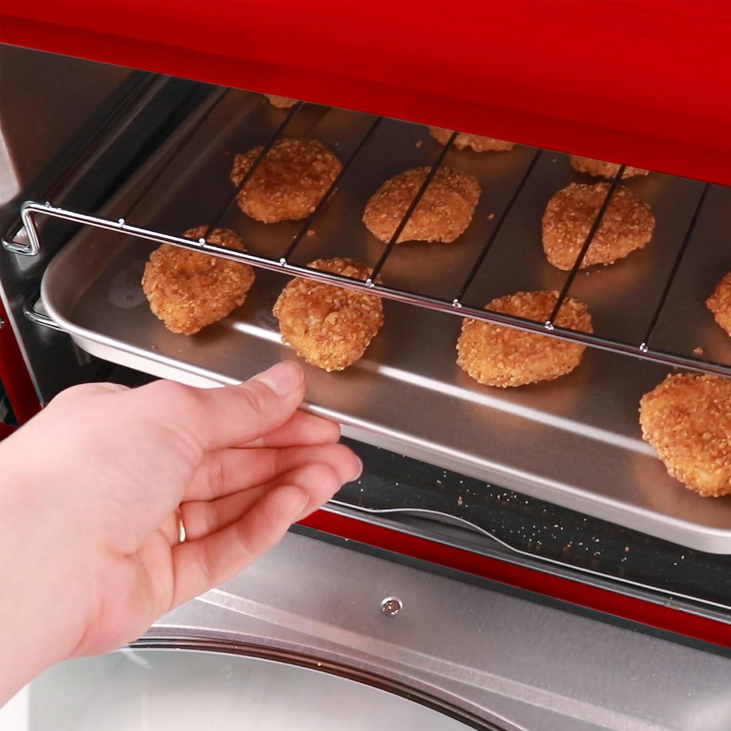 Nostalgia Nostalgia Large-Capacity 0.7-Cu. Ft. Capacity Multi-Functioning Retro Air Fryer Toaster Oven, Fits 12 Slices of Bread and Two 12-Inch Pizzas, Built In Timer, Includes Baking Pan, Wire Racks and Crumb Tray