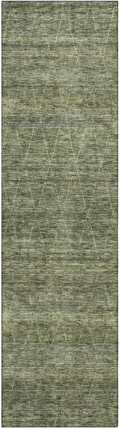 Machine Washable Indoor/Outdoor Chantille ACN1165 Olive