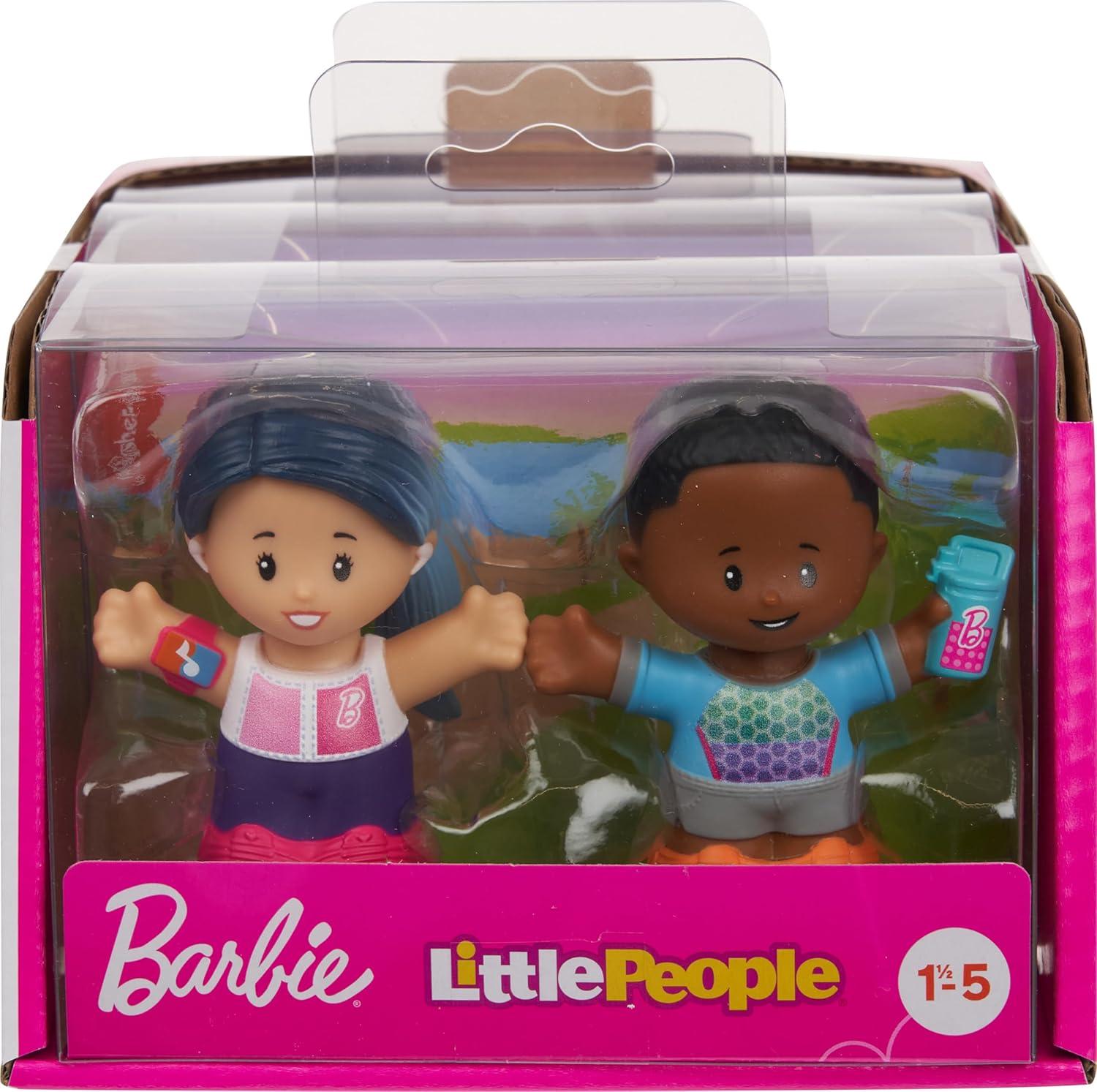 Little People Barbie Toy Set, 2 Wellness-Themed Character Figures, Toddler Toy