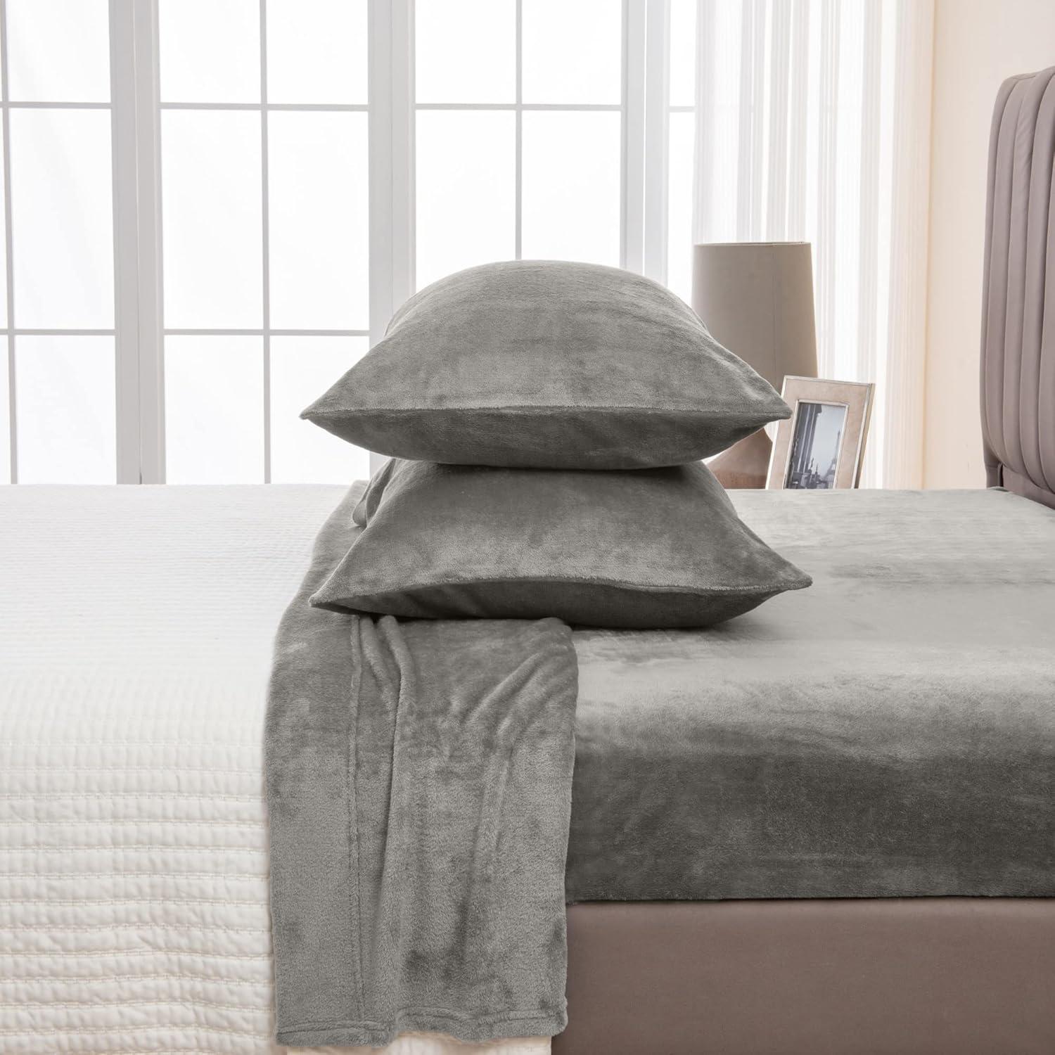 FreshFolds Ultra Soft Micro Plush Velvet Solid Sheet Sets