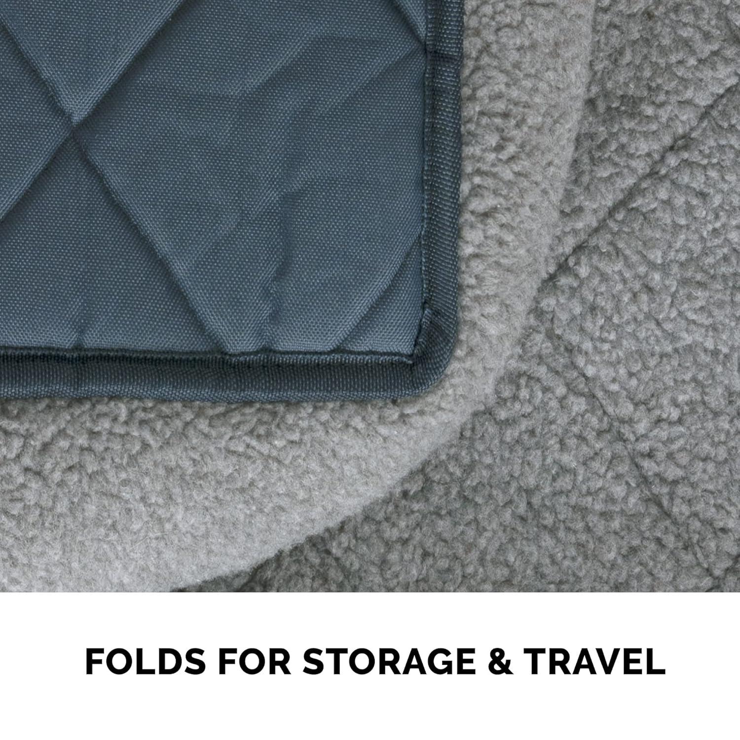 FurHaven Faux Lambswool Crate Bolster Pet Bed