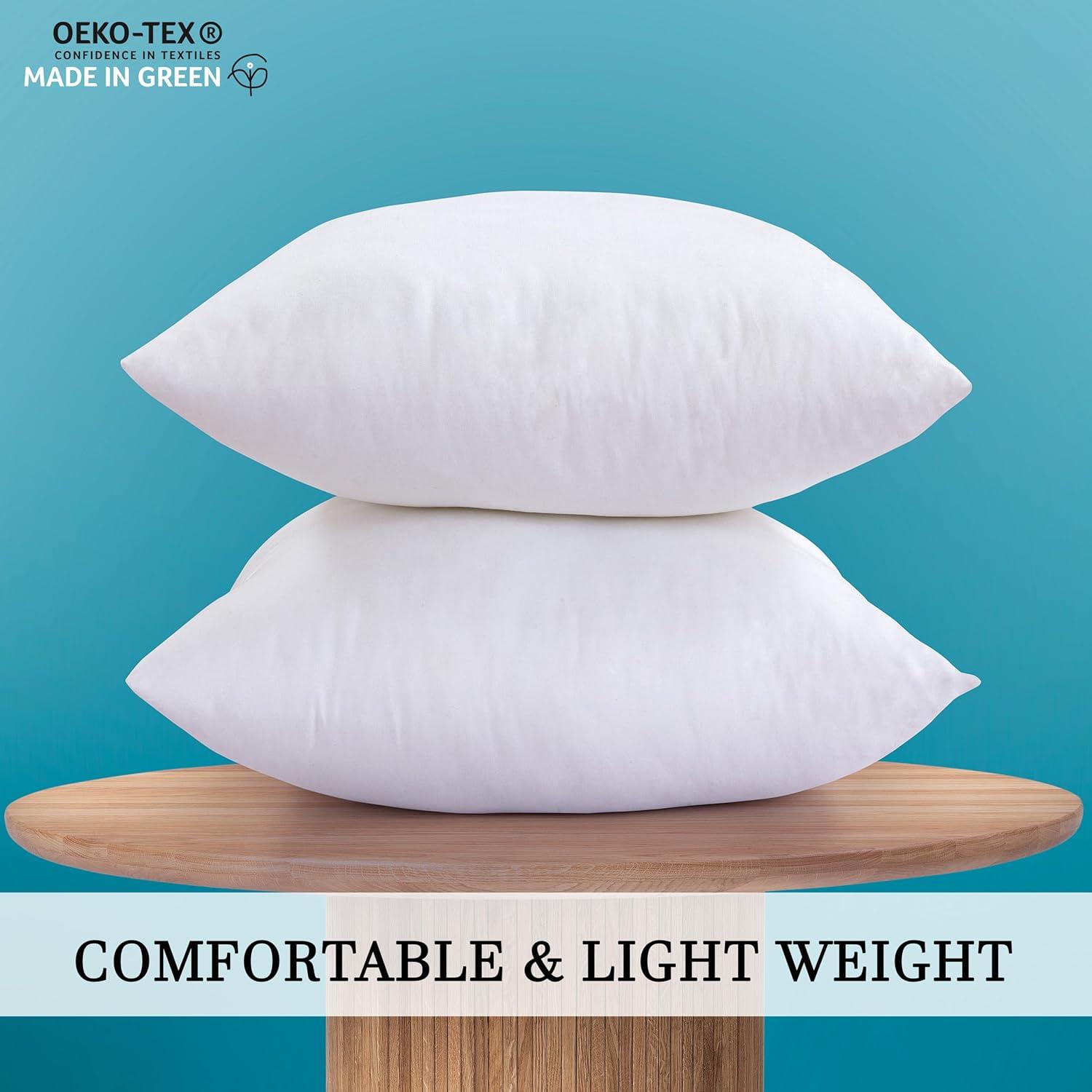 16 x 16 White Polyester Square Pillow Inserts Set of 2