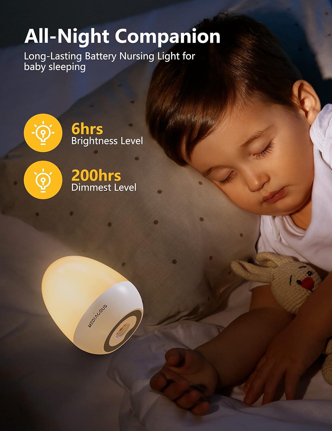 Egg-Shaped LED Night Light for Kids with Touch Control