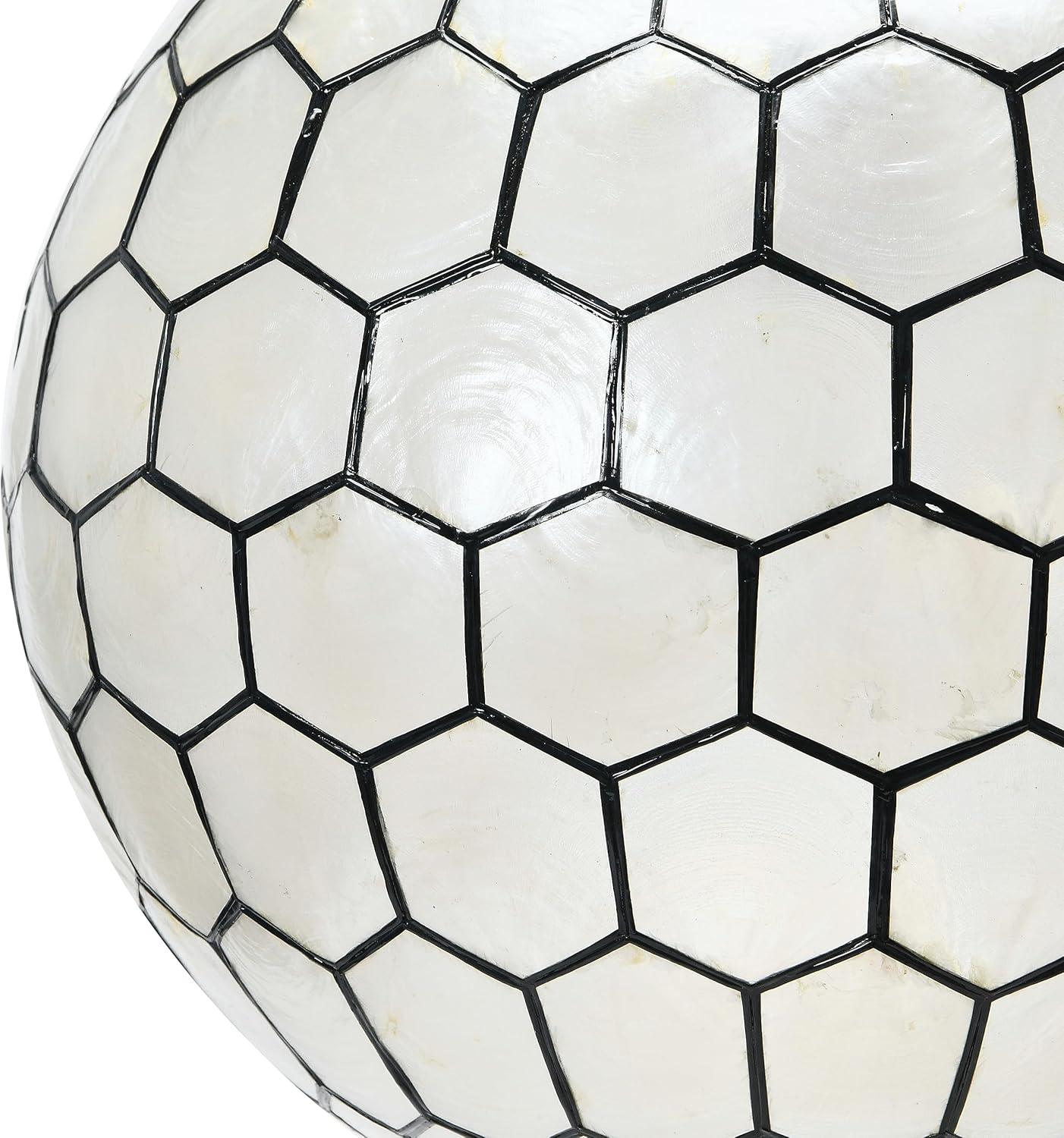 Capiz Honeycomb Globe Pendant Light - Black 16" Contemporary