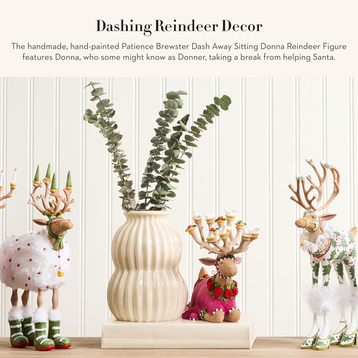 MACKENZIE-CHILDS Patience Brewster Dash Away Sitting Prancer Reindeer Figure