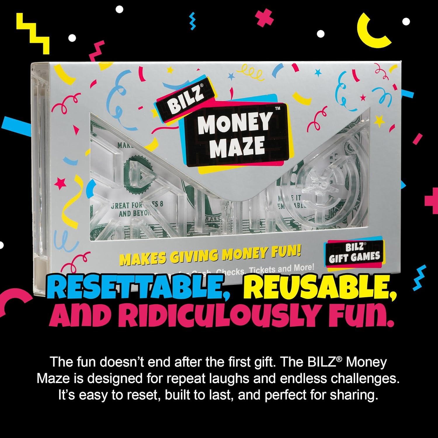 BILZ Money Puzzle E-Lope - Brain Teasing Maze for Cash or Tickets - Fun Way to Give Gifts - Reusable Puzzle for Kids, Adults and All Ages
