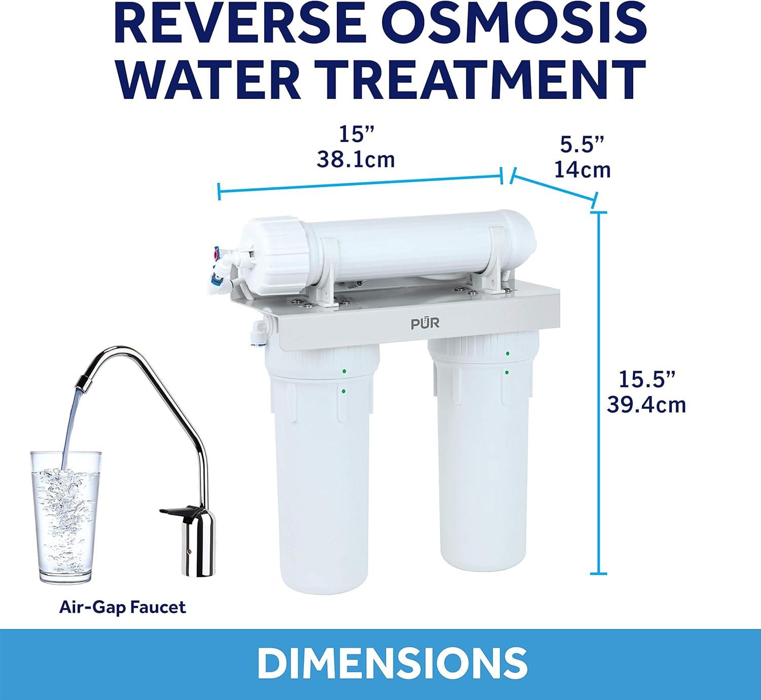 PUR 3-Stage White Under Sink Reverse Osmosis Water Filtration System