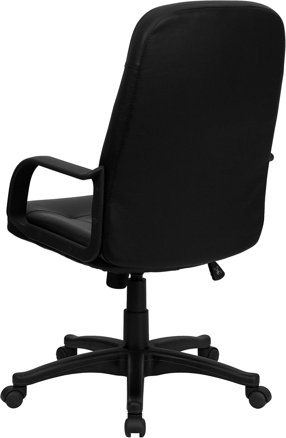 Flash Furniture Holly High Back Black Glove Vinyl Executive Swivel Office Chair with Arms