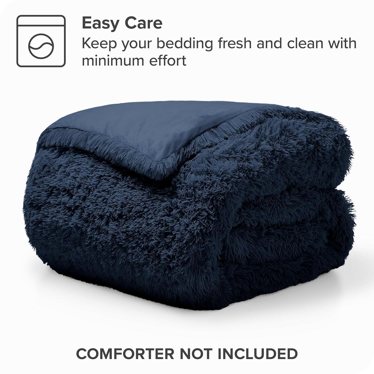 Bare Home Shaggy Fleece Plush Duvet Cover