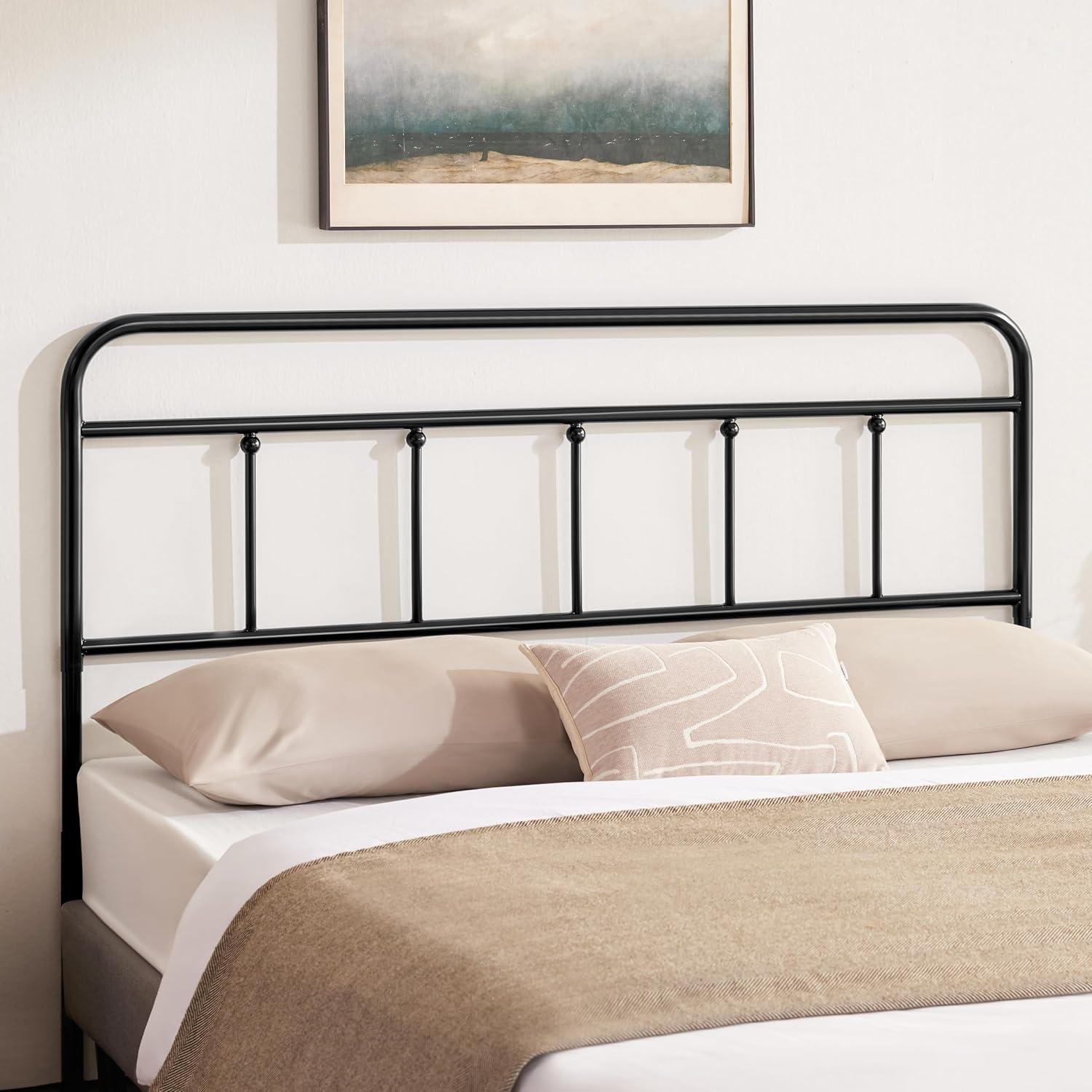 Black Metal Headboard King Size, Height Adjustable King Headboard Only, King Size Headboard Only for Bedroom, Vintage King Headboards, Farmhouse Headboard King, King Metal Bed Headboard Only