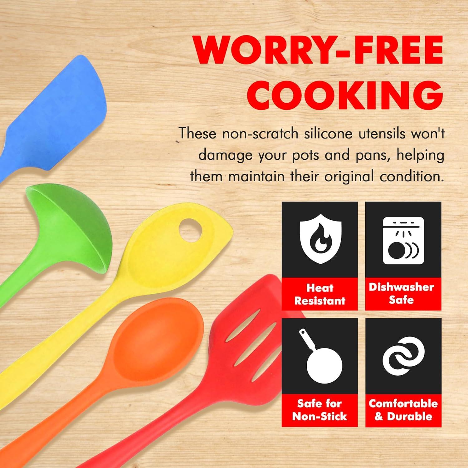 Premium Silicone  Tool and Utensil Set, 5 Piece Set, Assorted