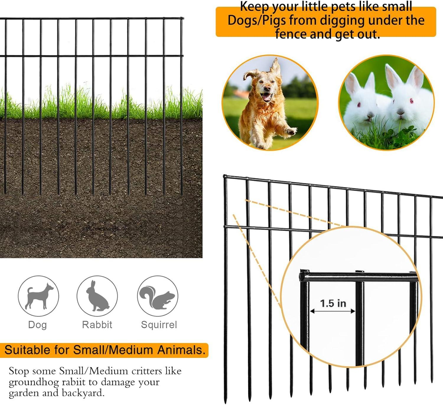 24x15-inch Black Coated Metal Animal Barrier Fence