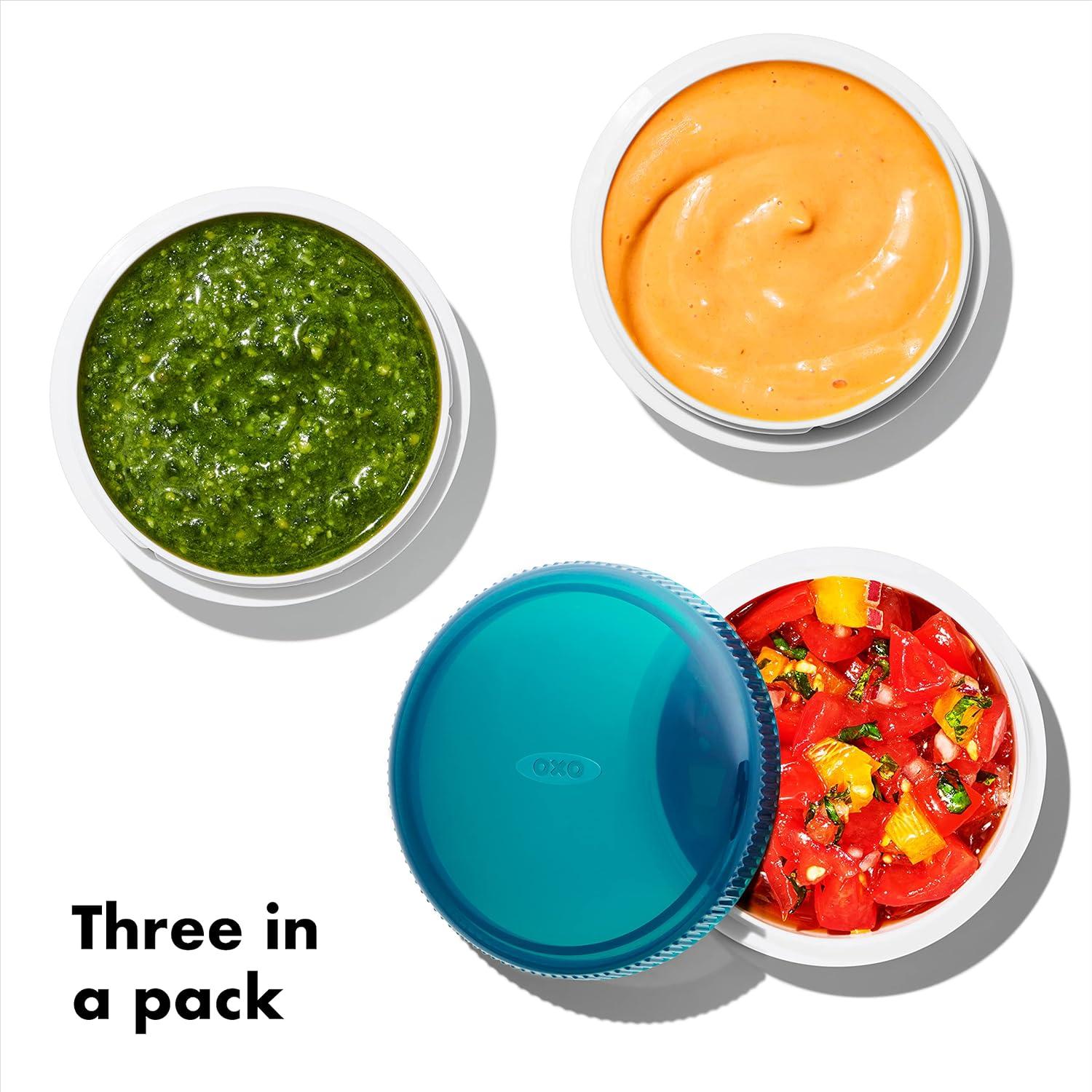 Blue BPA-Free Leakproof Plastic Condiment Containers Set