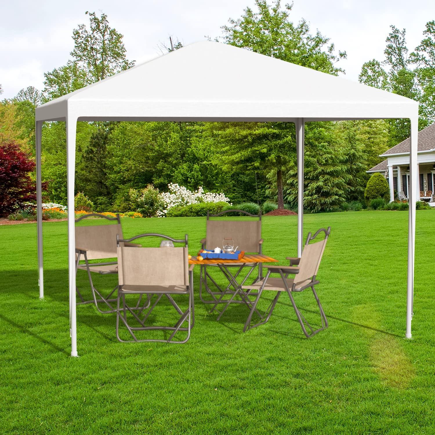 10x10 White Waterproof Outdoor Canopy Tent with Alloy Steel Frame