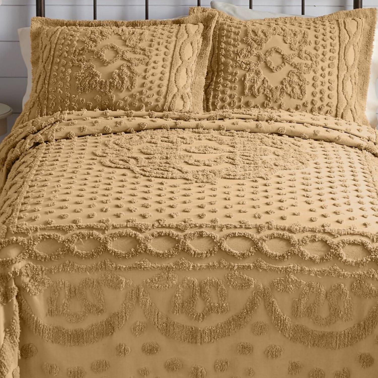 BrylaneHome Georgia Chenille Bedspread - Queen, Sage