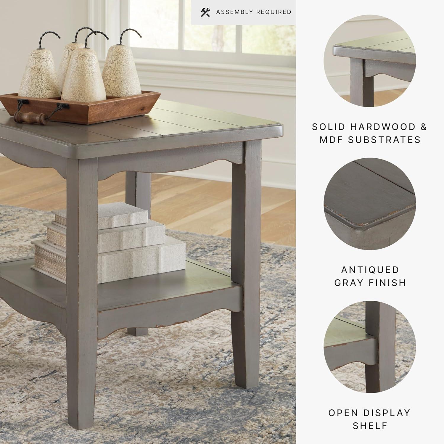 Signature Design by Ashley Traditional Charina End Table, Antique Gray
