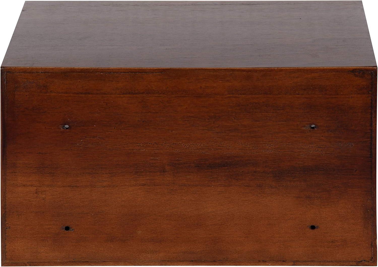 Kate & Laurel All Things Decor 12.5" x 10" x 7" Hutton Floating Wall Shelf with Drawer Walnut Brown: Wood Storage Display